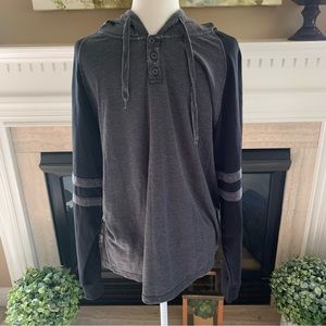 U.S. Apparel Grey Long Sleeve Top with Hood (Size Large)